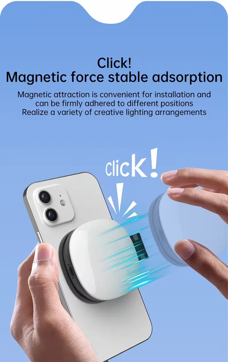 Miroir à Selfie Pliant Multifonctionnel, Outil Selfie , Mini Anneau Lumineux Mobile, Hauteur Réglable, Conception Magnétique, Parfait pour Prendre des Photos, Diffuser en Direct, Enregistrer Waffir.Ma DY06