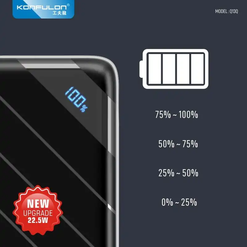 Konfulon Power Q13Q KONFULON Q13P Power-Bank-20000mAh-PD-20W-charge-rapide-QC3-0-22-5W-batterie-externe-Portable-Power-Bank q13q WAFFIR.MA KONFULON MAROC 2027 (7)
