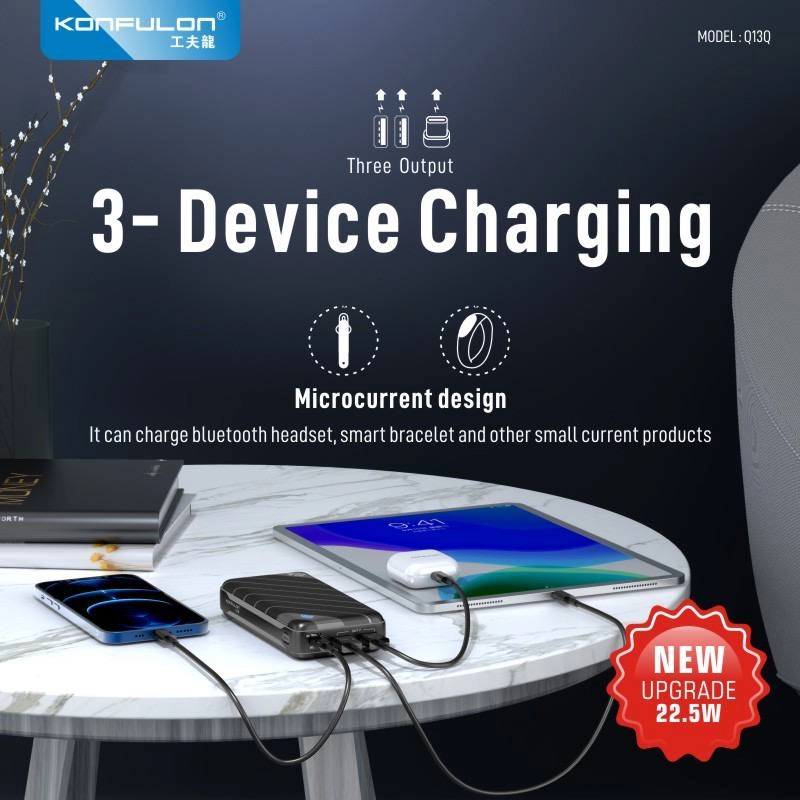 Konfulon Power Q13Q KONFULON Q13P Power-Bank-20000mAh-PD-20W-charge-rapide-QC3-0-22-5W-batterie-externe-Portable-Power-Bank q13q WAFFIR.MA KONFULON MAROC 2027 (7)
