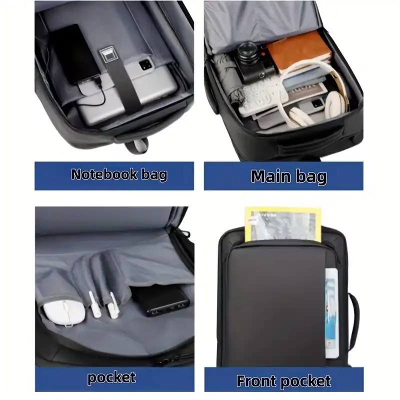 Sac à dos Expansion pour ordinateur portable, sac à dos de voyage d'affaires, sac à dos universitaire unisexe, adapté aux ordinateurs portables et notebooks de 15,6 pouces  Sac à dos business Expansion +6 CM Maroc