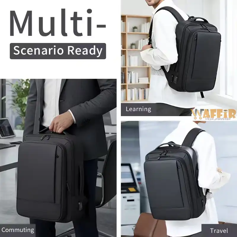 Sac à dos Expansion pour ordinateur portable, sac à dos de voyage d'affaires, sac à dos universitaire unisexe, adapté aux ordinateurs portables et notebooks de 15,6 pouces Sac à dos business Expansion +6 CM Maroc