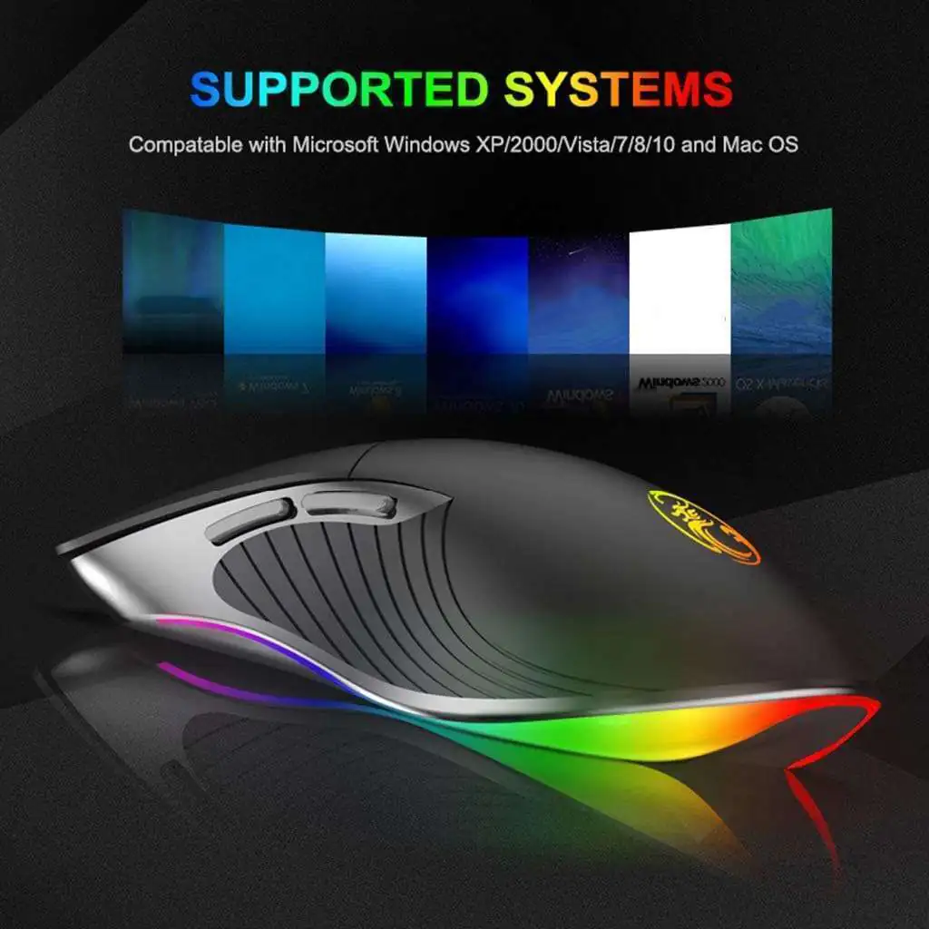 IMice-X6 souris de jeu ergonomique filaire, 6400 DPI, rétro-éclairage LED, USB, pour ordinateur PC et portable Gamer Pro Waffir-Maroc