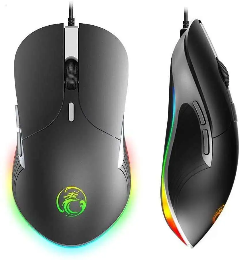 IMice X6 souris de jeu ergonomique filaire, 6400 DPI, rétro-éclairage LED, USB, pour ordinateur PC et portable iMICE X6 Gamer Pro WAFFIR-MAROC