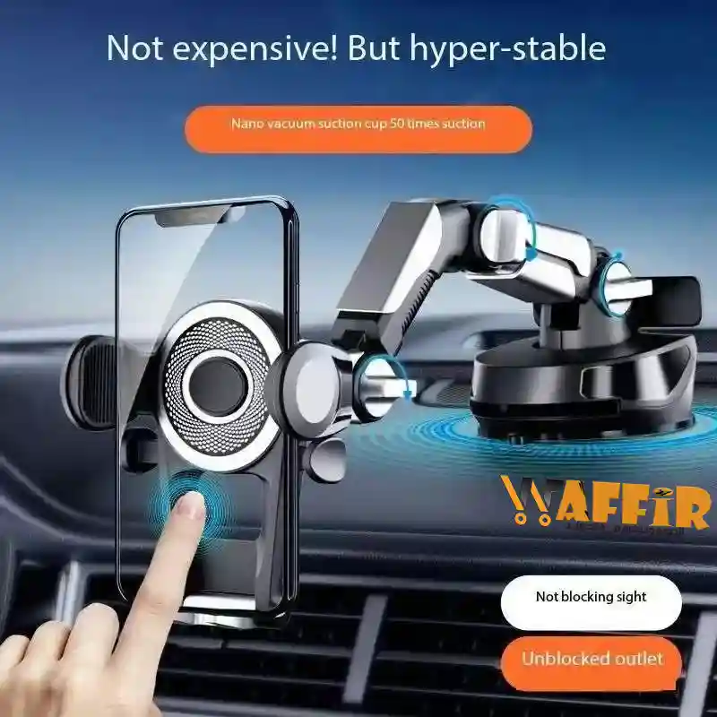 Support de téléphone de voiture et Camions amélioré et durable avec ventouse et numéro Tel, Montage à prise forte pour un placement sécurisé sur le tableau de Bord WAFFIR.MA Support Maroc