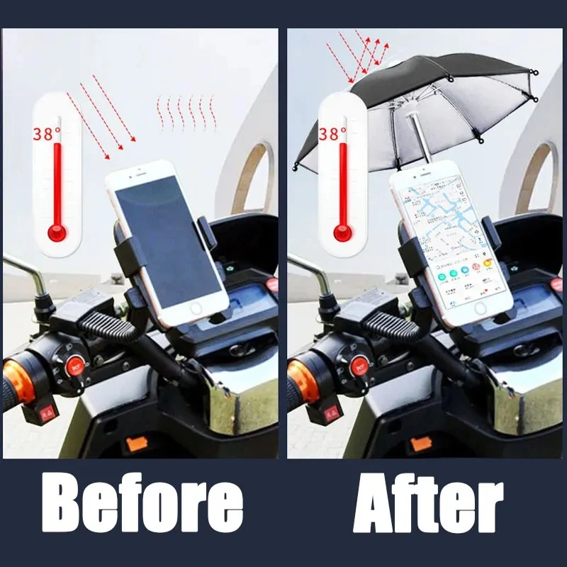  Support de téléphone portable étanche pour moto et vélo, mini parapluie portable, accessoire pour smartphone, anti-maux de tête Waffir.MA SUPPORT MAROC