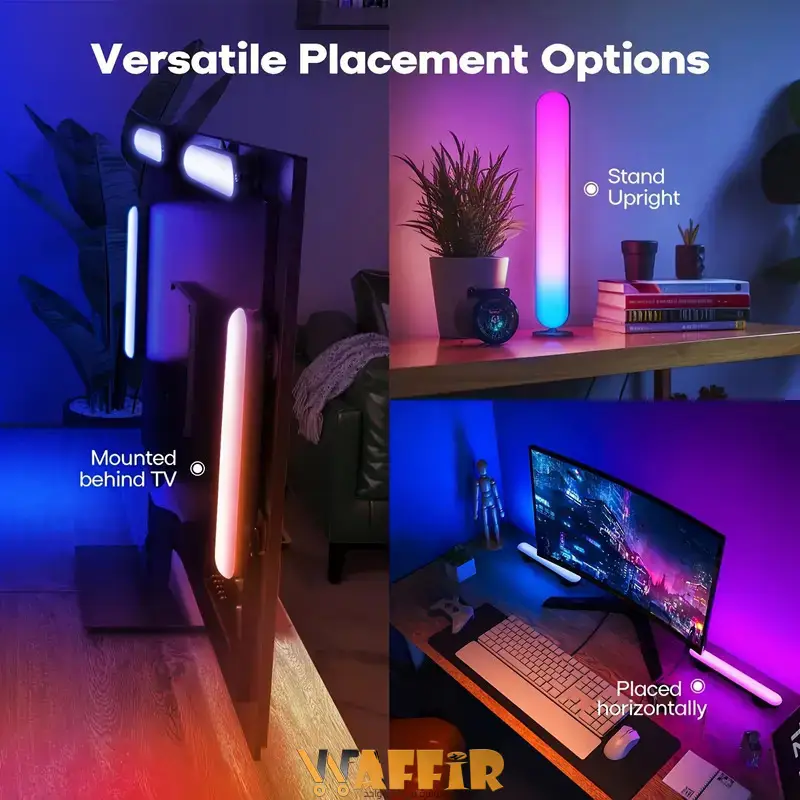 2 Pcs DES Barres Lumineuses LED Gamer Intelligentes Vibrantes avec Télécommande, USB, Rétroéclairage TV Changeant de Couleur pour Soirées de Jeux et de Cinéma Immersives, Lumières RGB de Jeu LED Waffir .Ma Led Maroc