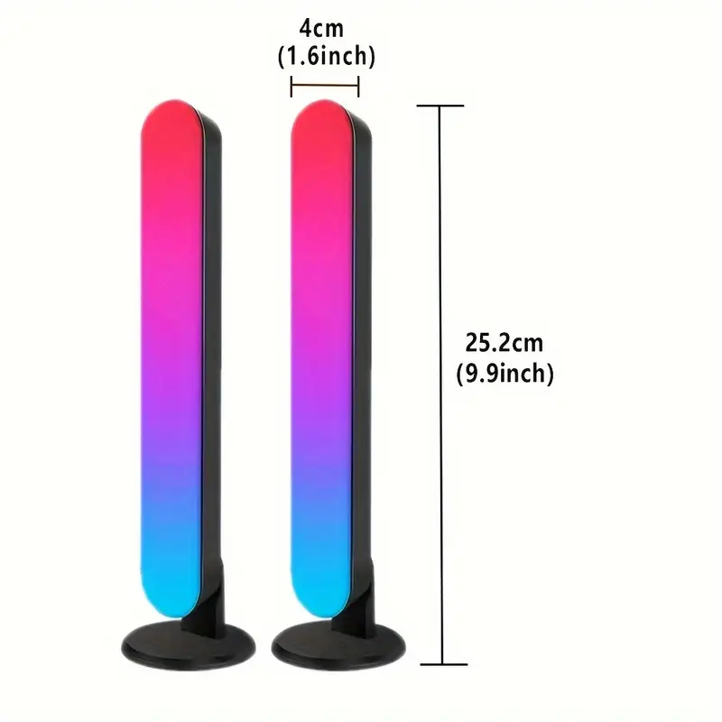 2 Pcs DES Barres Lumineuses LED Gamer Intelligentes Vibrantes avec Télécommande, USB, Rétroéclairage TV Changeant de Couleur pour Soirées de Jeux et de Cinéma Immersives, Lumières RGB de Jeu LED Waffir .Ma Led Maroc