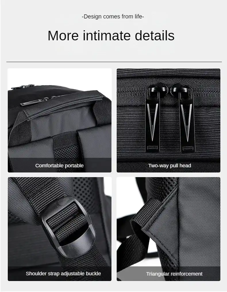 Cartable pc portable Sac à dos Business étanche pour ordinateur portable pour hommes et femmes , sac d'école vintage, chargement USB, sac à dos suisse, sac à dos de voyage, 15.6 17 pouces Waffir.Ma SAC 