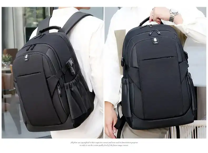 Cartable pc portable Sac à dos Business étanche pour ordinateur portable pour hommes et femmes , sac d'école vintage, chargement USB, sac à dos suisse, sac à dos de voyage, 15.6 17 pouces Waffir.Ma SAC 