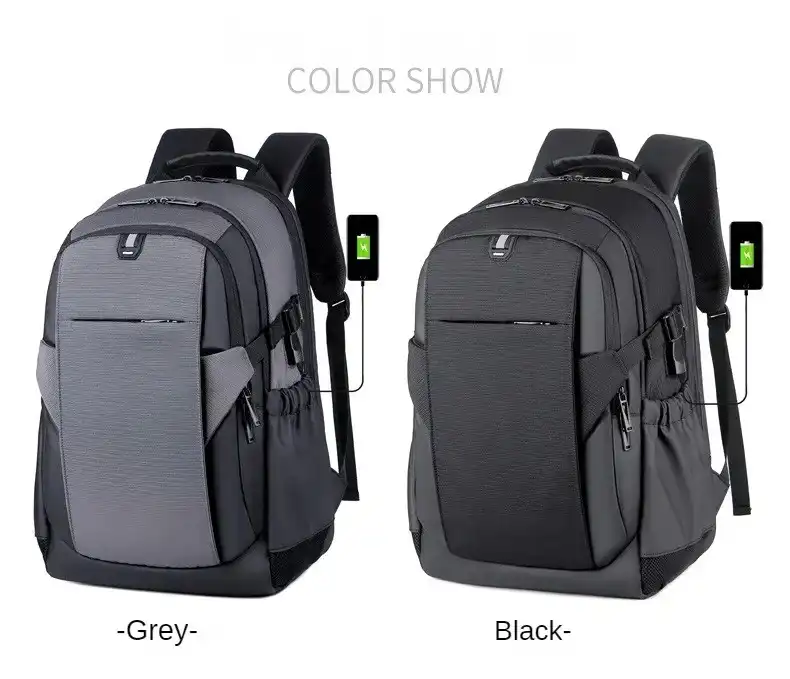 Cartable pc portable Sac à dos Business étanche pour ordinateur portable pour hommes et femmes , sac d'école vintage, chargement USB, sac à dos suisse, sac à dos de voyage, 15.6 17 pouces Waffir.Ma SAC 