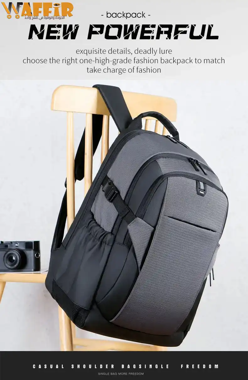 Cartable pc portable Sac à dos Business étanche pour ordinateur portable pour hommes et femmes , sac d'école vintage, chargement USB, sac à dos suisse, sac à dos de voyage, 15.6 17 pouces Waffir.Ma SAC 